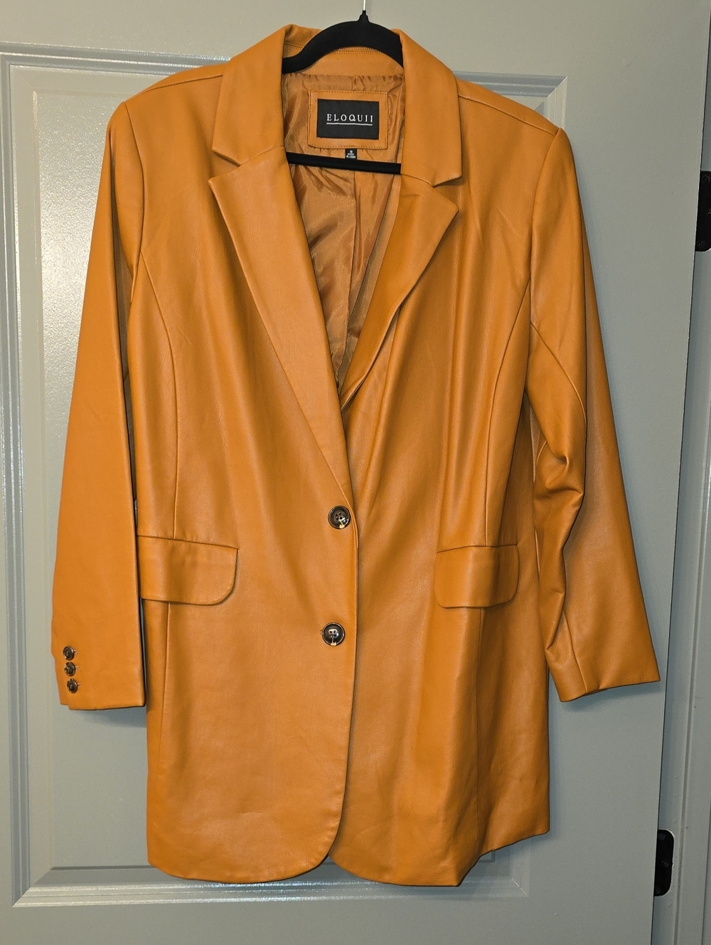 Eloquii Amber Faux-Leather Blazer Jacket